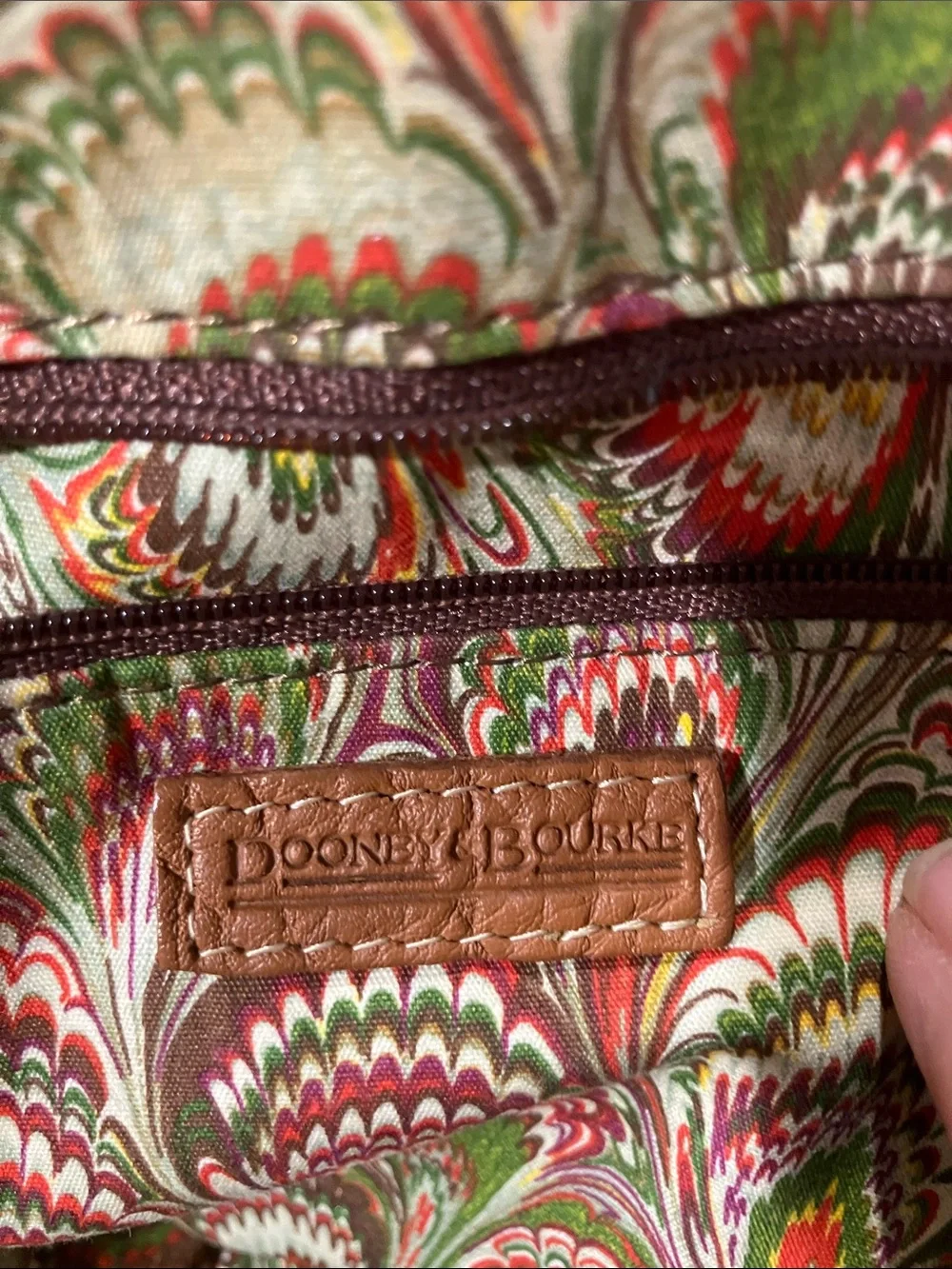 Dooney & Bourke Brown Pebbled Leather Dome Satchel